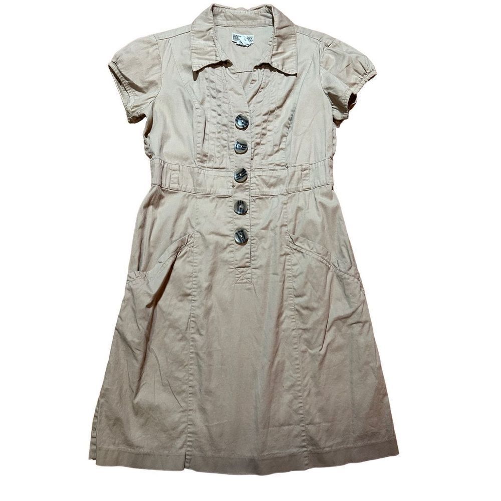 Robbie Bee Khaki Utility denim dress sz 10P‎